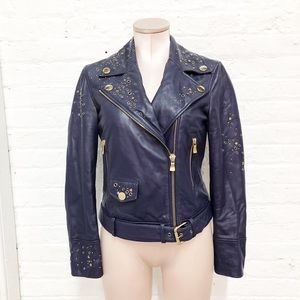 Boutique Moschino Studded Leather Biker Jacket